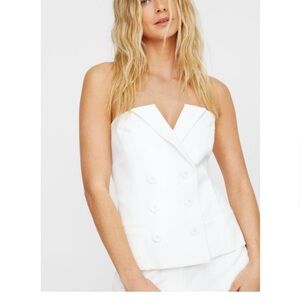 Nasty Gal double breasted premium White bustier top